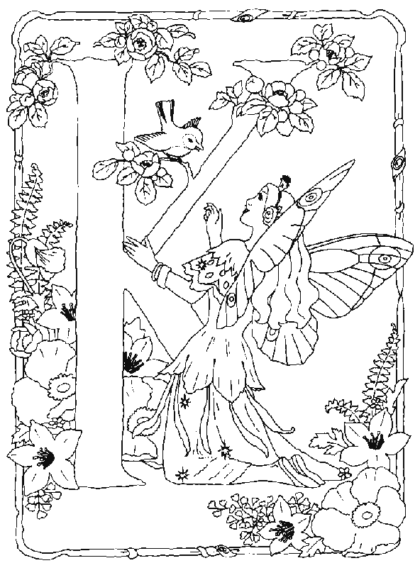 Kids-n-fun.com | 24 coloring pages of Alphabet fairies